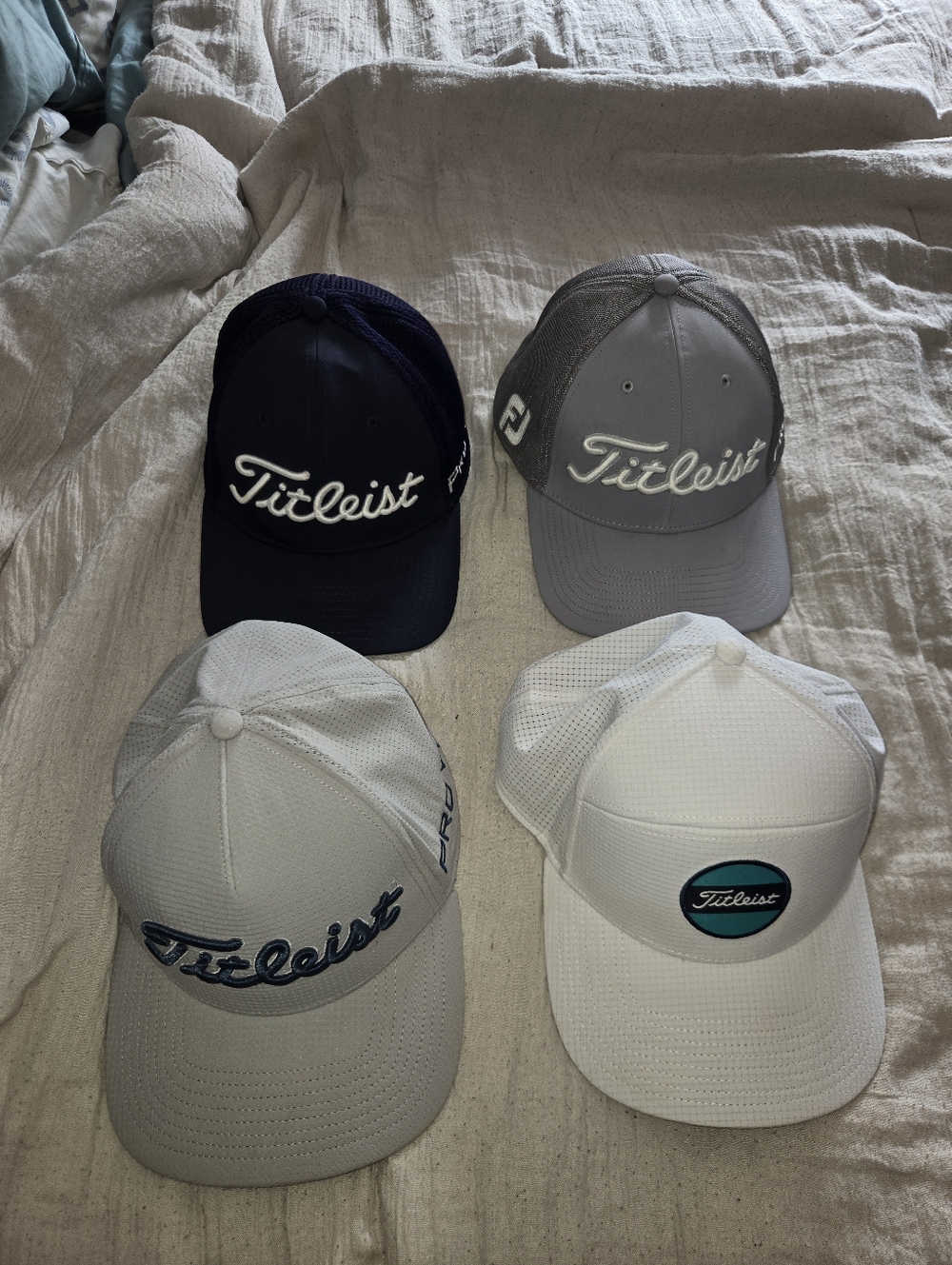 Titleist Mesh Back Golf Caps - Navy, Gray, Light Gray, White